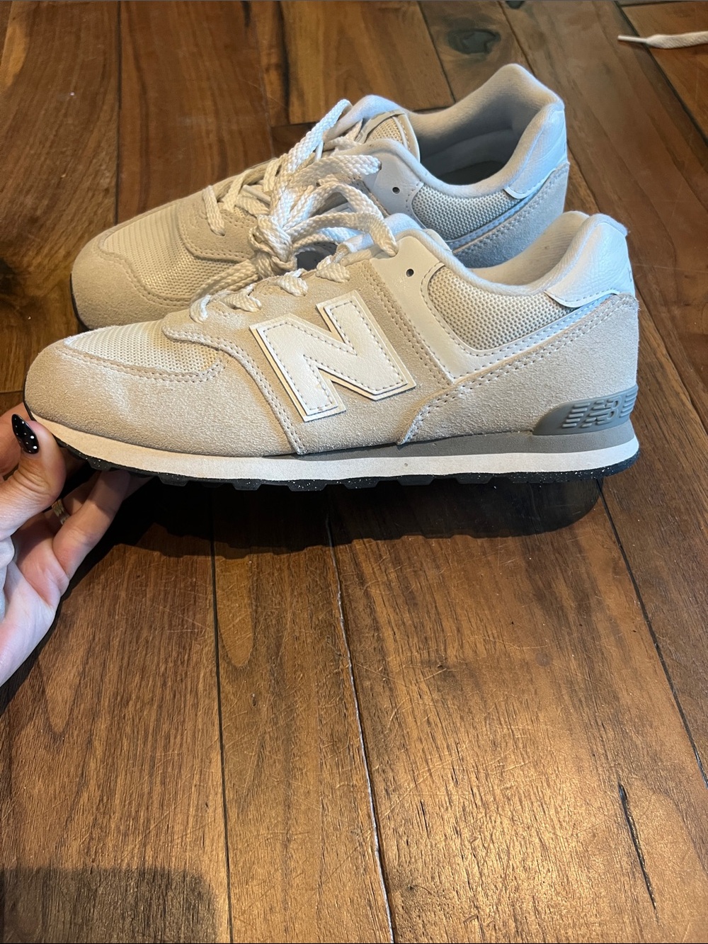 New Balance Women's Light Beige Suede & Mesh Sneakers